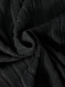 Sparklyn Girls' Two Pieces Minimalist Fashion Color-Block Knit Base Layer Set Includes A Color-Block Long-Sleeve Bow Top And Side Color-Block Pants, Ideal For Layering In Winter. - Black - View 5