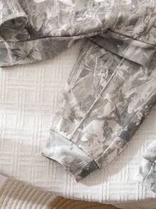 SHEIN 2pcs Baby Girl Cute Grey Printed Long Sleeve Sweatshirt And Elastic Waist Pants Set, Autumn/Winter - Multicolor - View 7