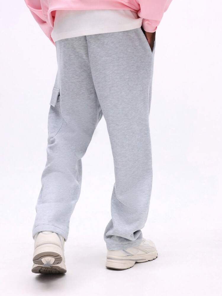 Heather Cargo Sweatpants With Drawstring