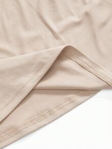 Modmama Blusa de maternidade lisa, elegante e ajustada com franzidos. - Damasco - Ver 3