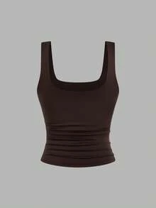Lyrianda 3件套加大码女式吊带背心套装，方领修身舒适背心 - 彩色 - 查看 15