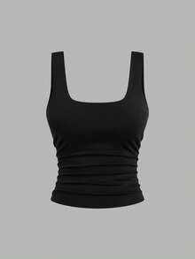 Lyrianda 3件套加大码女式吊带背心套装，方领修身舒适背心 - 彩色 - 查看 22