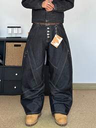 STEELVANCE Jeans dritti con vestibilità ampia e design grafico per uomo