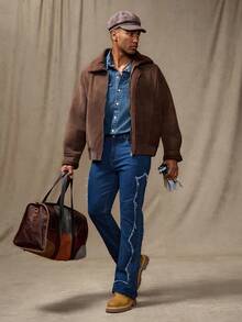 RivetRise Quần jeans ống loe tua rua phong cách phương Tây cổ điển dành cho nam - Rửa tối - Xem 5