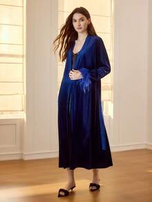 MOTF PREMIUM CONTRAST FAUX FUR BELTED LOUNGE BOBE