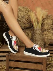 Zapatillas deportivas de diseño con cordones para mujer, de moda, impresas con imagen de dibujos animados, zapatos casuales