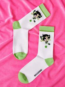 THE POWERPUFF GIRLS X SHEIN Women Crew Socks - Multicolor - View 3