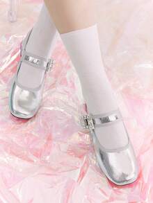 Women'S Fashionable Silver High Heel Shoes - Silver - View 8