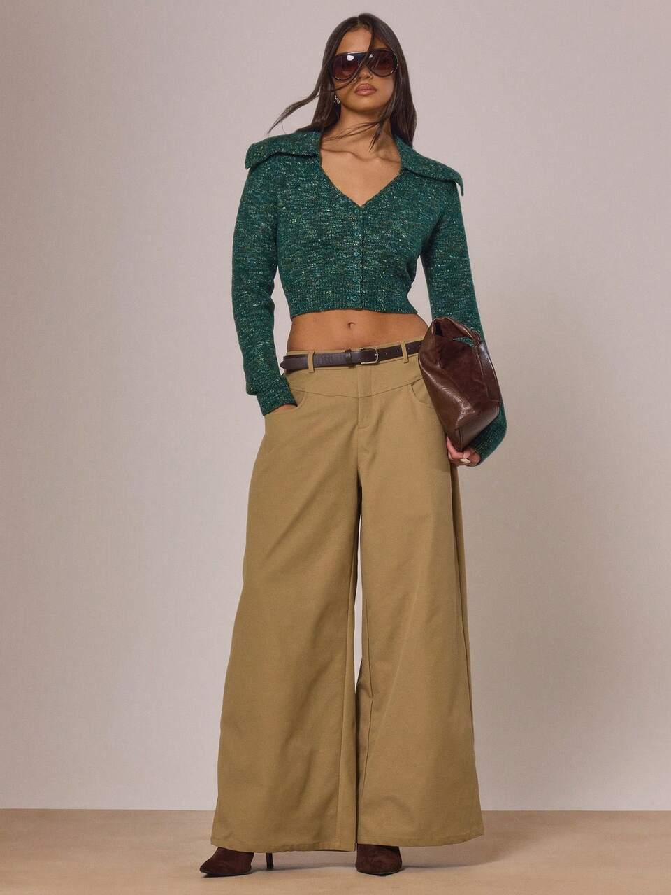 Wide Leg Deep Pocket Woven Thick Waistband Trousers Autumn Cottage Core Cute Cosy Holidays Country Calling Casual Summer