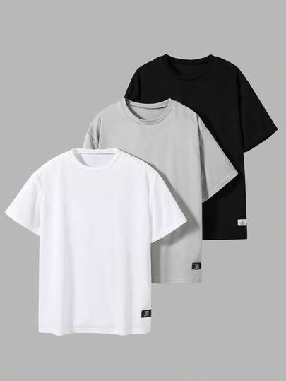 Vacaura 男童简约多件套多色T恤，适合春夏穿着