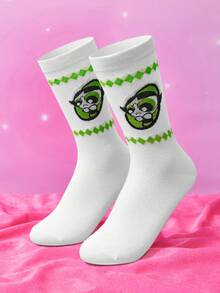 THE POWERPUFF GIRLS X SHEIN Calcetines tipo tripulación para mujer - Multicolor - Ver 1