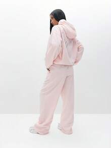 BABYPHAT Rhinestone Embellished Sweatpants With Sparkly Text Detail Lounge Pants For Casual Comfort Winter Loungewear - Baby Pink - View 5