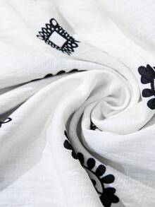 Sylviya Women's Mid-Length Dress, Fashionable For Summer,Bohemian Clothes - Black and White - View 7