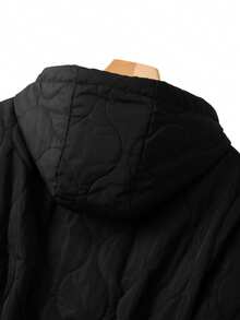 Linhara Abrigo con capucha acolchado de talla grande para mujer - Negro - Ver 3
