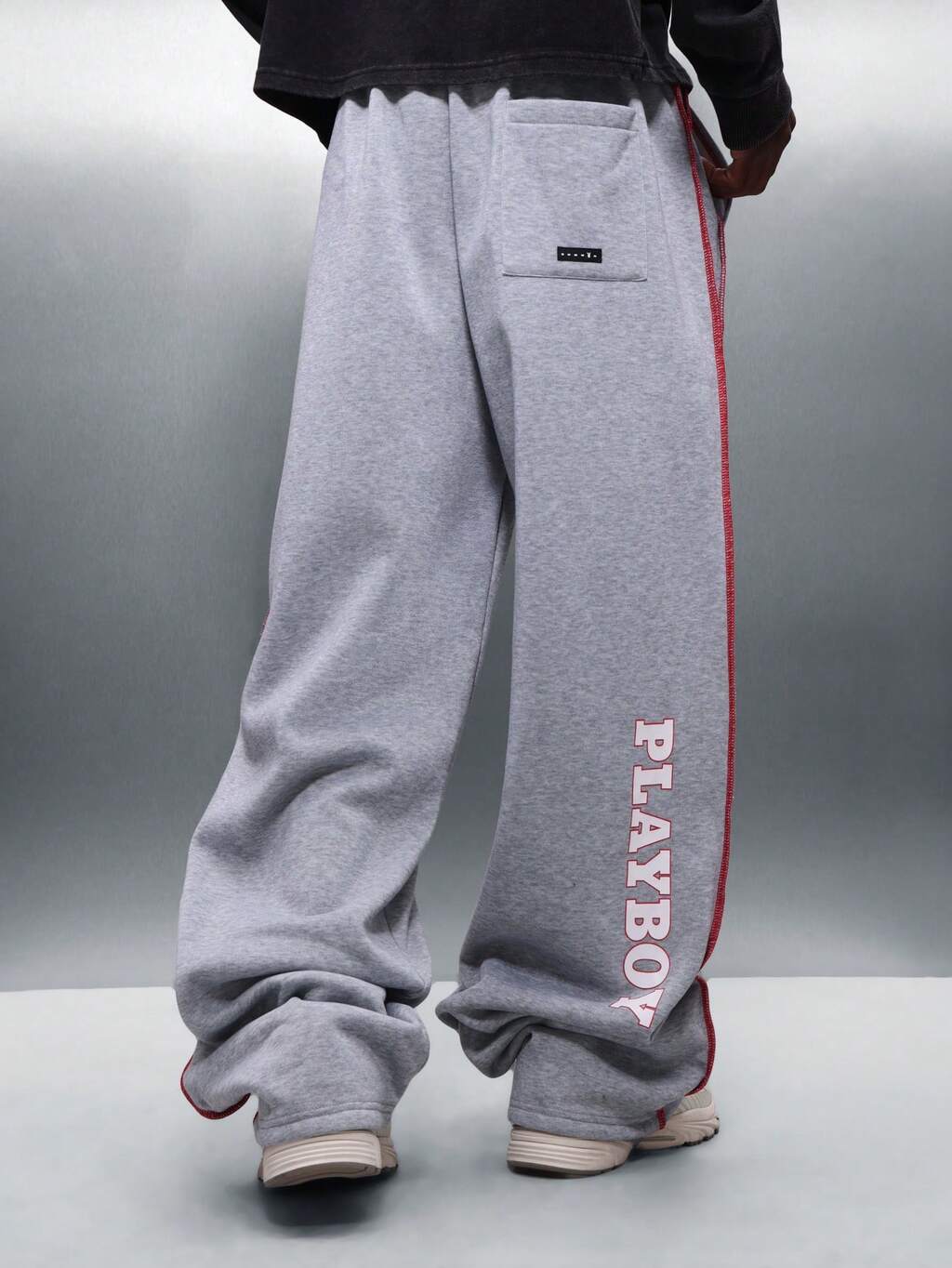 PLAYBOY X SUMWON Spodnie dresowe z logo i paskami bocznymi