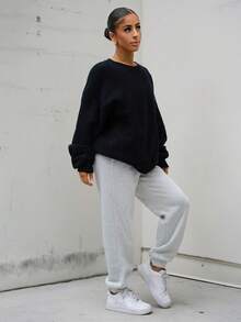 SAYEHFBABY Pantalones Deportivos De Primavera Con Cintura Elástica Sólida - Gris Claro - Ver 6