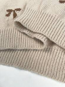 SHEIN LUNE Autumn/Winter New Stylish Blogger Same Style Bow Design Casual Pullover Sweater - Multicolor - View 8