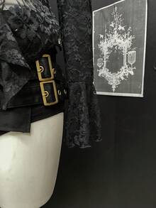 EgrlEra Women's Sexy Contrast Lace V-Neck Lace Trim Blouse