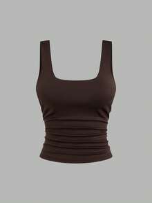 Lyrianda 3件套加大码女式吊带背心套装，方领修身舒适背心 - 彩色 - 查看 16