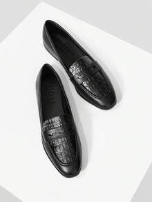 MOTF Zapatos planos de mujer de piel de poliuretano, casuales, cómodos y versátiles - Negro - Ver 9