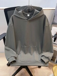 SHEIN 青少年男童休闲街头风纯色汽车字母标语印花舒适套头卫衣，适合通勤、上学、日常休闲、旅行、运动、聚会、秋冬季慢跑等场合。 - 深灰色 - 查看 6