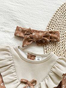 Vintaside Kids Baby Girl Corduroy Floral Bodysuit, Fashionable & Adorable, Suitable For Everyday Wear - Multicolor - View 8