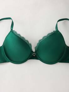1 pièce Soutien-gorge de luxe en dentelle et patchwork pour femmes avec armature et bonnets moulés