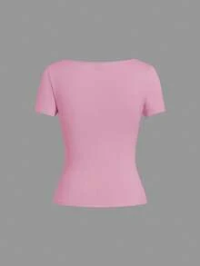 SHEIN EZwear 5件/套 混色针织女式T恤 - 彩色 - 查看 9