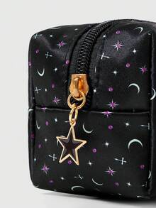 ROMWE Grunge Punk Fashionable Palace Style Eye, Sword, Heart, Star And Moon Pattern Compact Cosmetic Makeup Organizer Bag, Travel Luggage Pouch - Multicolor - View 6
