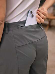 SHEIN In My Nature Women's Zip Pocket Detachable Casual Hiking Pants - Grey - View 3