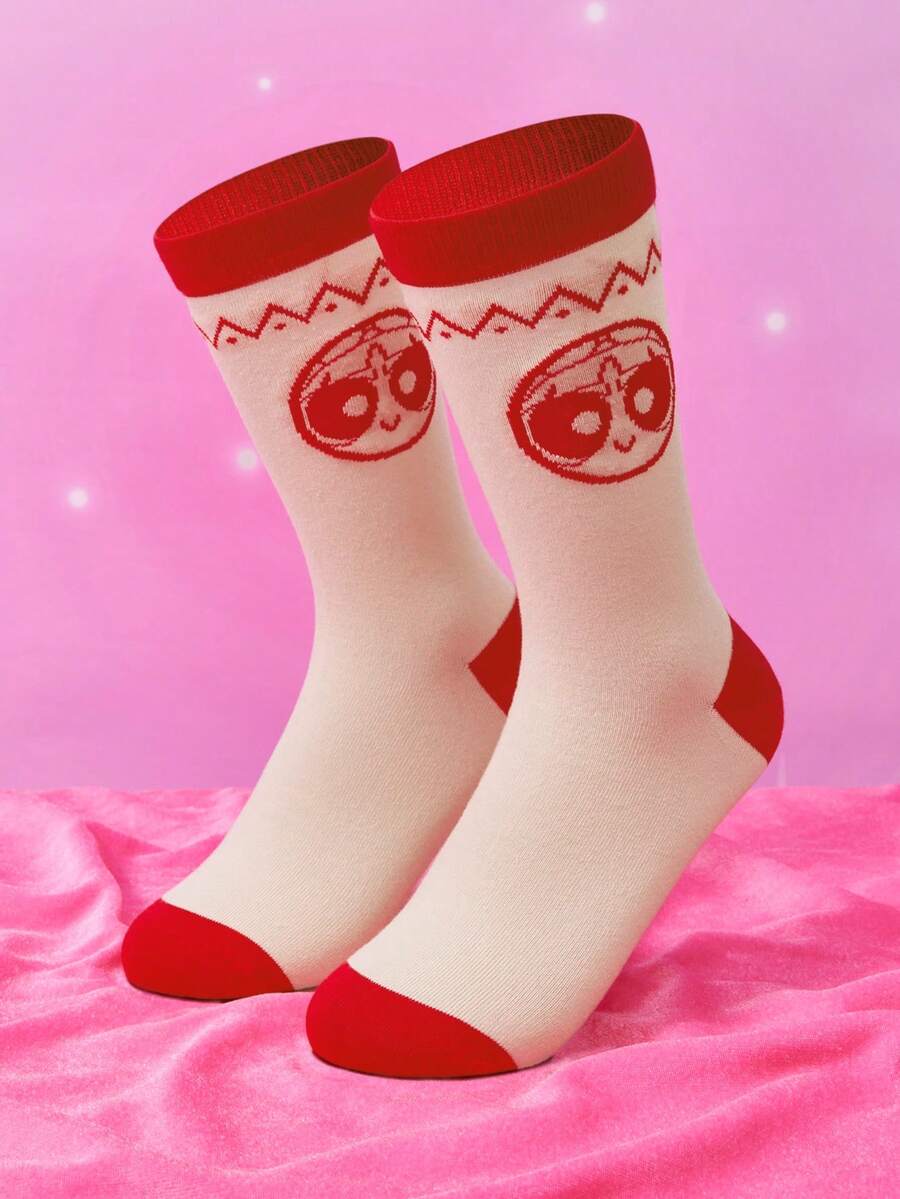 THE POWERPUFF GIRLS X SHEIN Women Crew Socks - Multicolor - View 1