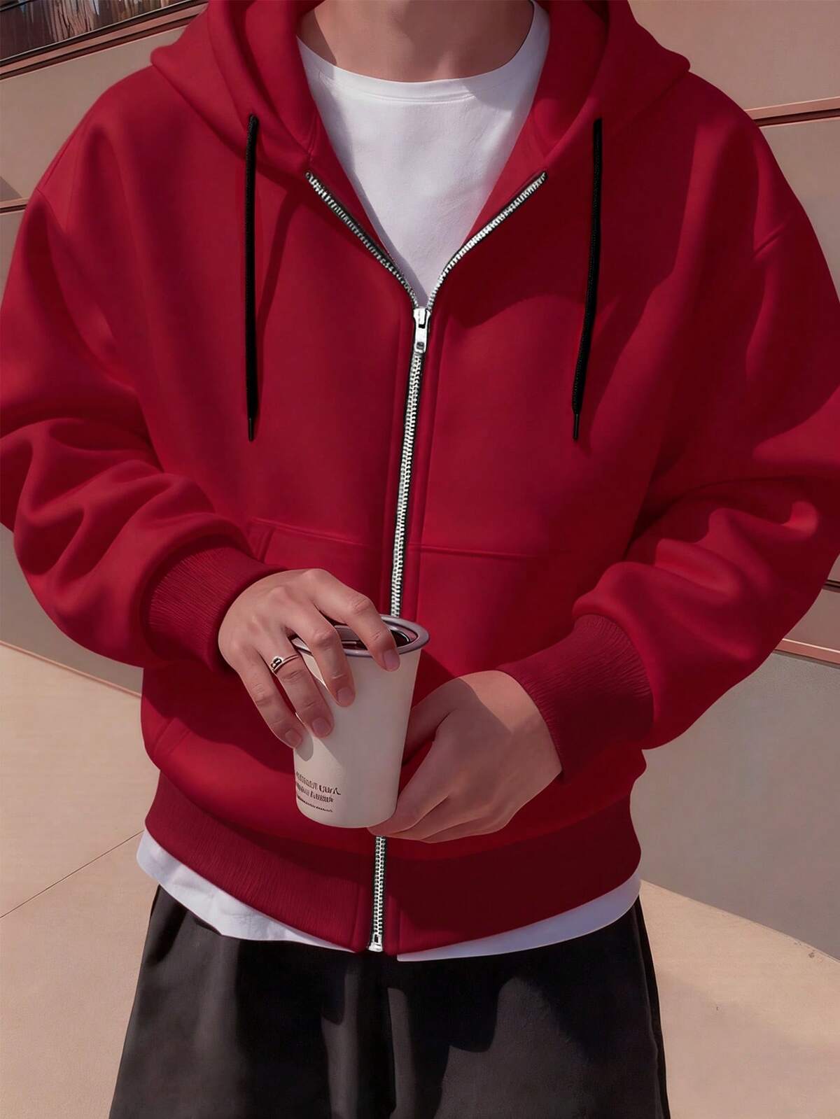 Manfinity Hypemode sweat-shirt à capuche zippé décontracté pour hommes, style de rue. Manches longues, idéal pour l'automne, le printemps à l'été, l'été, les vacances, le style vintage, les sorties, les fêtes, les festivals. Cadeau pour mon petit ami. 10