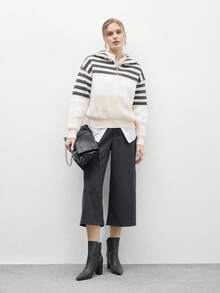 CUCCOO BIZCHIC 女士时尚百搭通勤厚底高跟踝靴 - 灰色 - 查看 6