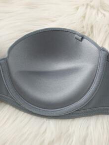 SHEIN Sujetador cómodo y de soporte de unicolor simple para mujer - Gris Claro - Ver 4
