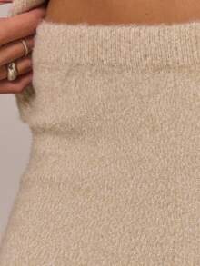 MUSERA Pantalon à jambes larges avec taille élastique, style cottage d'hiver, mignon et confortable, idéal pour les vacances à la campagne - Camel - Voir 5