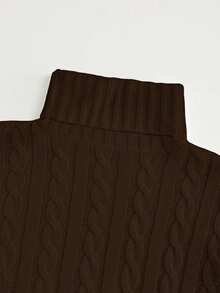 Franclia Women's Casual Fashion Minimalist Versatile Commute Fitted Turtleneck Lantern Sleeve Twist Knit Sweater, Autumn/Winter