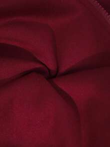 SHEIN 少女纯色时尚蝴蝶结卫衣外套，采用舒适的抓绒面料，时尚的袖子设计，整体展现青春活力少女风，适合返校季或日常户外穿着。 - 酒紅色 - 查看 7
