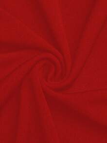 Sweetra Vestido elegante de talla grande con parches a cuadros y hombros descubiertos 2 en 1 - Rojo - Ver 3