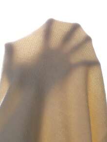 少女圆领长袖简约优雅灰色百搭毛衣，短款灰色毛衣，秋冬打底衫，2025新款宽松针织套头衫，高端度假风毛衣，柔软少女复古韩版14-16码 - 杏色 - 查看 5