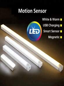 LED Light Strip With Motion Sensor, USB Rechargeable, Adjustable Brightness, Portable And Easy To Install Magnetic Cabinet Lights, Multiple Modes, Suitable For Corridors, Cabinets, Wardrobes And Home Decor - Multicolor - View 3