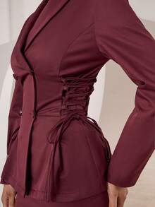 Modelyn Ensemble 2 pièces top à manches longues et jupe de couleur unie minimaliste pour femmes, tenue décontractée pour tous les jours