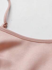 Franclia Elegant Fashion Spaghetti Strap Dress With Detachable Cape Shawl - Pink - View 5