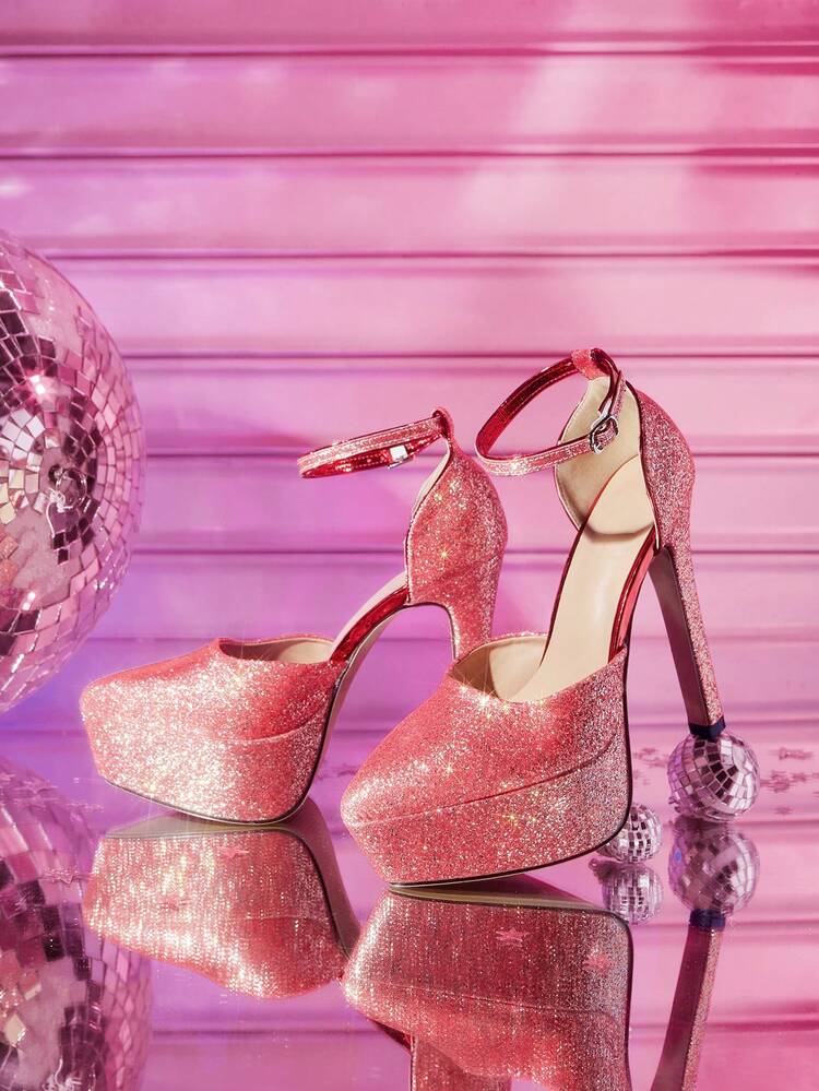 CUCCOO LuxiPop Women Shoes Women's Fashion Party Flash High Heels Shoes Christmas Thanksgiving Party New Year's Wear Nightclub Style Wear
