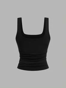 Lyrianda 3件套加大码女式吊带背心套装，方领修身舒适背心 - 彩色 - 查看 23