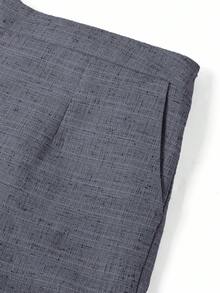 Ellevyn Bộ 2 món áo không tay và quần dài màu trơn cỡ lớn - Màu xám đen - Xem 3