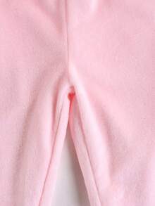 女童可爱小狗图案休闲柔软两件套家居服，长袖上衣和裤子，简约时尚，粉色 - 粉色 - 查看 12