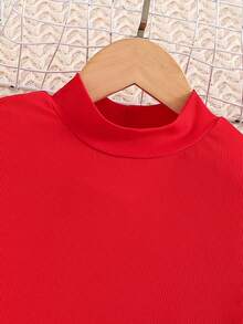 Sparklyn Tween Girl Simple Fashion Red Solid Top And 2 In 1 Shorts Set - Multicolor - View 7
