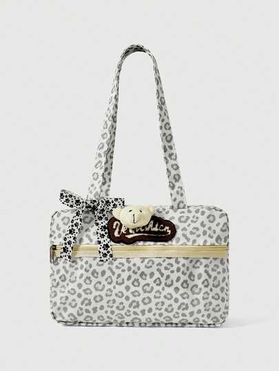 Anime 1 Stück süße Schleife Herz Spitze Patchwork Polka Dot Pop Art Damen Tragetasche, 2. Generation Snack Menge Musiknoten Musik Festival transparente Schicht Abzeichen Puppe Display Umhängetasche, geeignet für Einkaufen, Campus