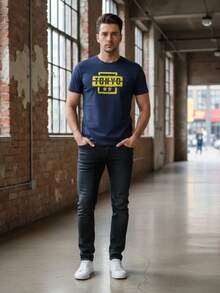 MIL200FIT Men T-Shirts - Navy Blue - View 2
