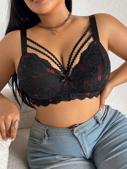 Eleganter Spitzen-BH ohne Bügel in Große Größen